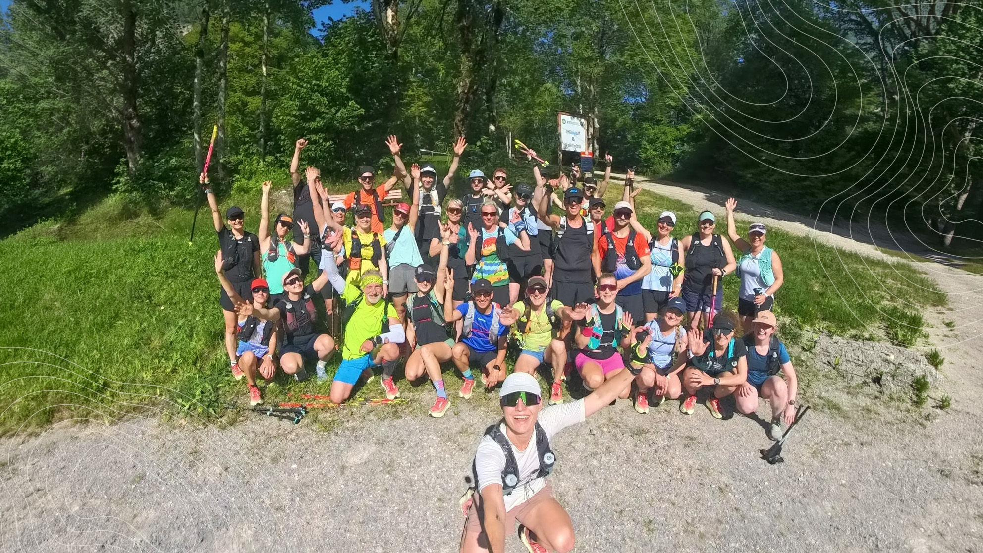 SOYL Trailrunning-Community bei einem gemeinsamen Lauf im Wald
